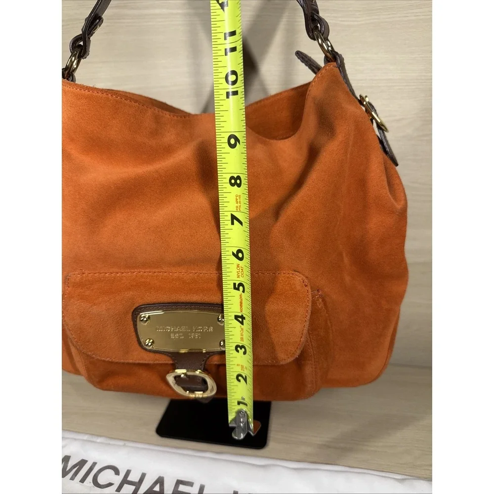 Michael Kors Brown Suede Large Suede Hobo Slouchy Bag Purse‎ Buckle Shoulder - Picture 3 of 9